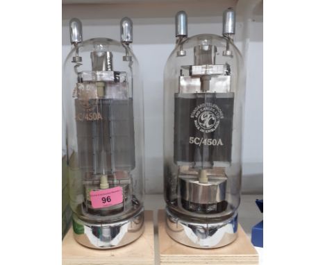 A pair of vintage Standard Telephones and Cables Ltd 5c/450A transmission valvesLocation: 