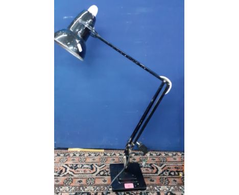 A Herbert Terry black enamel Anglepoise lamp, 1940s/50s having a 2 tier square stepped base A/F Location: RAF 