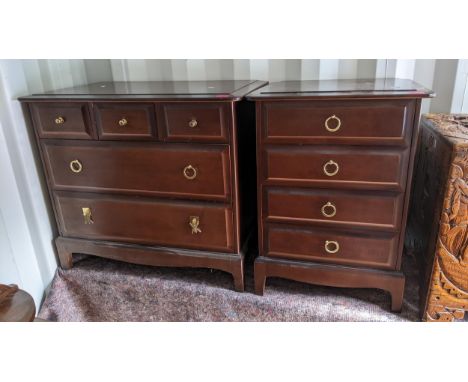 Two vintage Stag Minstrel chests of drawers together with a teak bedside chestLocation: 