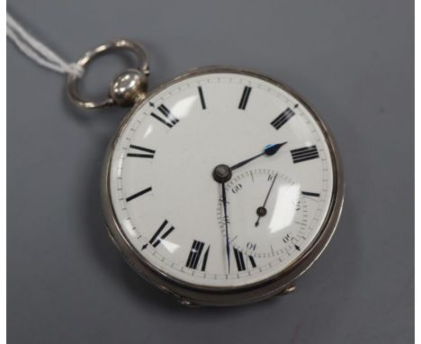 A George IV silver keywind duplex pocket watch by Hand, Dublin, with Roman dial and subsidiary secondsCONDITION: Case diamete