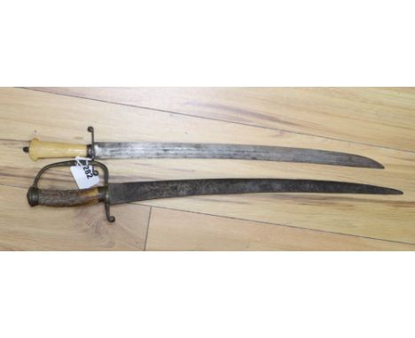 Two hunting hangars, one staghorn and the ivory marine ivory handled