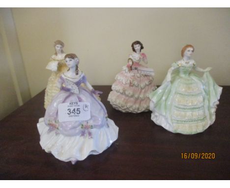 ROYAL WORCESTER MINIATURE FIGURES OF LADIES 