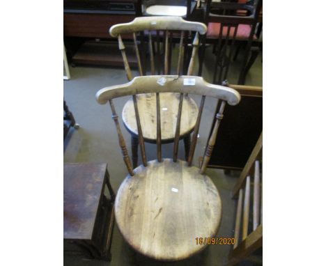PAIR OF STICK BACK KITCHEN CHAIRS