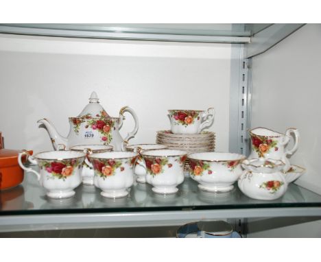 A Royal Albert 'Old Country Roses' Tea service for six including cups and saucers, tea plates, teapot, sugar bowl, milk jug a