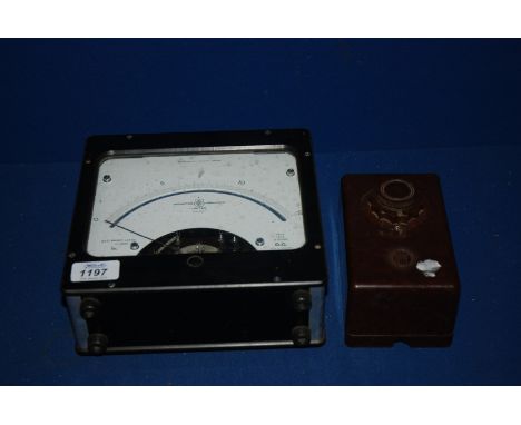 A sensitive Galvanometer and a heavy duty Bakelite switch.