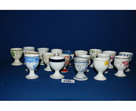 A quantity of 19th and 20th c. china Egg Cups including Royal Worcester, Doulton, etc.
