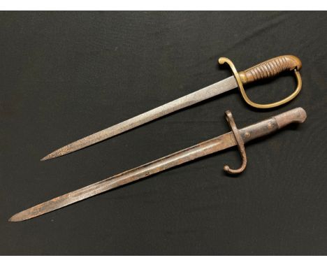 WW1 Ottoman/Turkish 1909 Model Army Officer's short sword with 395mm long blade. Overall length 505mm. Together with a Turkis