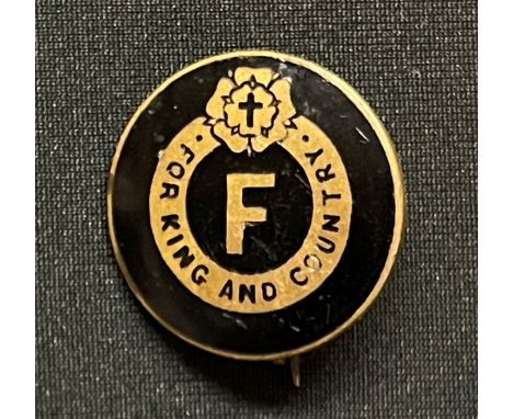 British Union of Fascists black enamel membership lapel badge, "For King And Country" along with "F". Reverse is marked with 