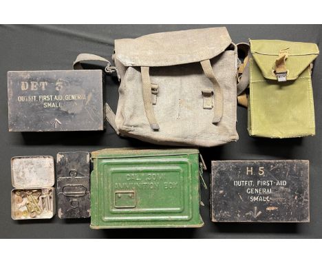 WW2 British Lightweight Gas Mask Bag dated 1943: RAF Small Pack (no divider and tabs to reverse removed) plus sling: US M1 .3
