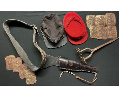 Western Holster, Cattle Branding Iron, Reproduction US Army Shako Plates, US &amp; German Military interest books etc 