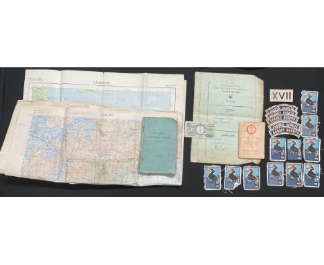 Malaya &amp; Borneo Campaign collection comprising of: printed cloth insignia for the Border Scouts, circa 1954 awarded to lo