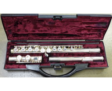A cased flute by Stagg