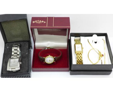 Three wristwatches including Avia and Rotary