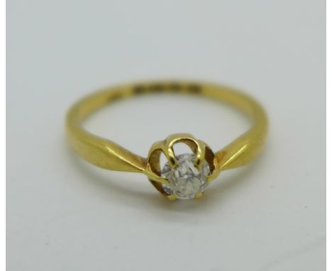 An 18ct gold and diamond ring, 1.8g, L/M