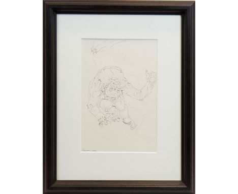 * PETER HOWSON OBE,FALLINGink on paper, signed and dated 201227cm x 18cmMounted, framed and under glass