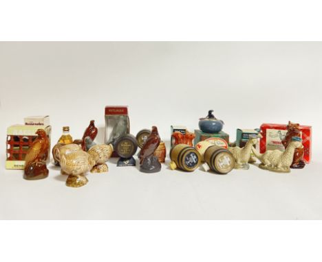 A large collection of Scotch Whisky miniatures to include, Beneagles bear, golden eagle, badger, flying haggis etc, some in o