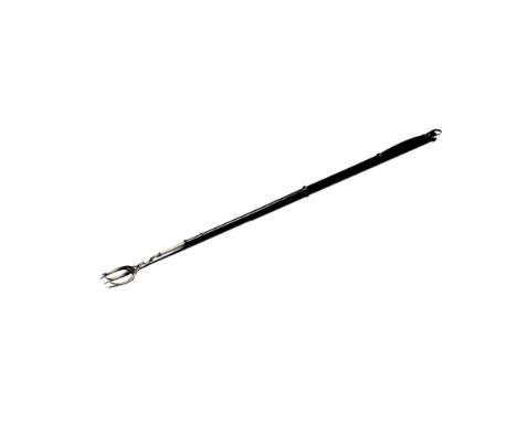 A Silver Mounted Toasting Fork England circa 1805,  the turned ebony shaft with acorn finial and silver loop engraved with mo