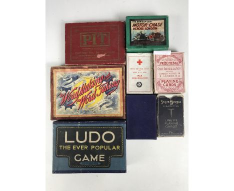 A quantity of vintage card and other games including Ludo and Motor Chase etc