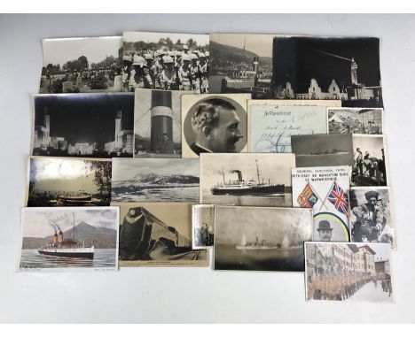 A small quantity of vintage postcards and photographs including German Third Reich and British military subjects