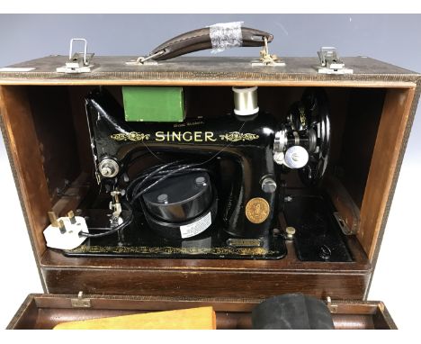 A vintage table model Singer sewing machine