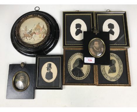 Eight various portrait miniatures