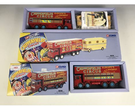 A boxed Corgi Classics Chipperfields Circus AEC Pole Truck, together with a Foden Closed Pole Truck and Caravan combination