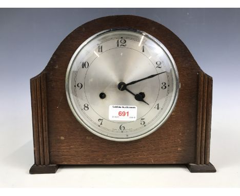 A George V oak cased mantel clock