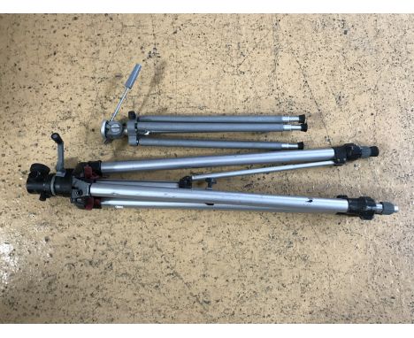 A 1960s Giotto MH-1000 professional heavy duty camera tripod and one other