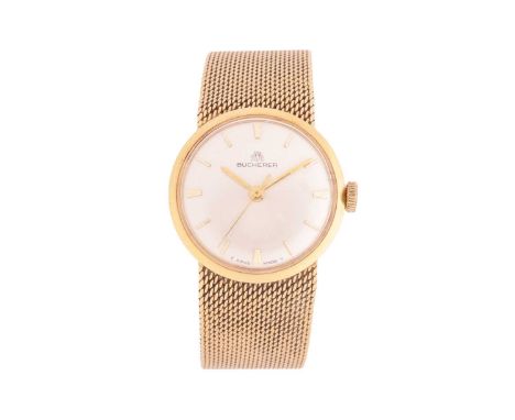 A Bucherer automatic 18ct gold dress watch, featuring a Swiss-made automatic movement in a yellow metal case measuring 25mm a