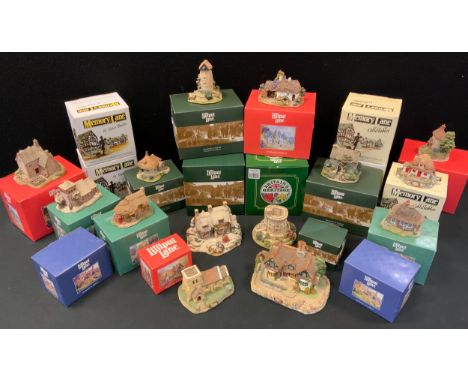 Lilliput lane Buildings &amp; Cottages, inc Round Tower Windsor Castle, Tea Caddy Cottage, The Christmas Present, Windmill, T