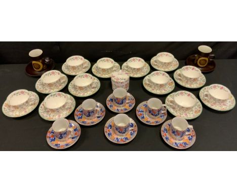 Minton Haddon Hall teawares, twelve tea cups and saucers, sucrier;  Denby coffee cups etc qty 