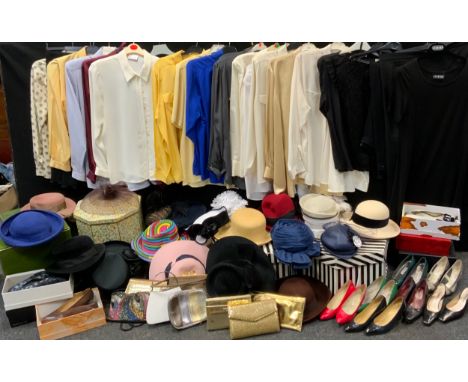 Fashion &amp; Millinery - a mid 20th century Christian Dior blue straw hat; another ; others Mitzi Lorenz, Bermona, Peter Bet