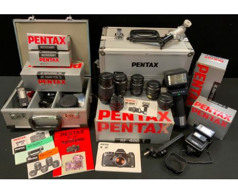 Camera equipment - SMC  Pentax-M lenses - 150mm F/4, 100mm macro f/4, 120mm f/2.8, 28-50mm f/3.5-4.5, 50mm f1.4;  Pentax AF 4