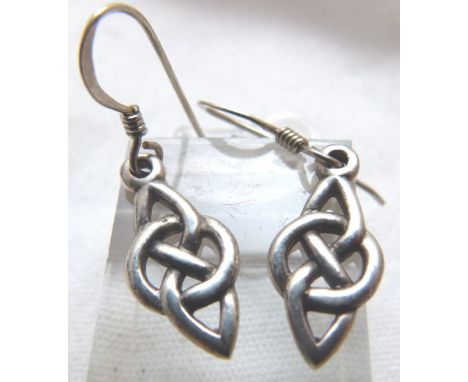 SILVER EARRINGS. Silver celtic drop earrings
