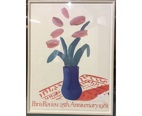 DAVID HOCKNEY (British b.1937): A framed and glazed lithograph printed poster depicting ‘Flower Study’ of 1980, for the Paris