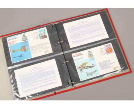 An album of Royal Air Force first day covers various squadrons along with French postcards, Bataille du Garigliano , General 
