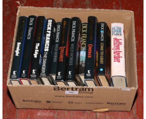 A box of 10 Dick Francis hardback novels to include first edition titles Wild Horses, Decider, Second Wind and Long Shot etc.