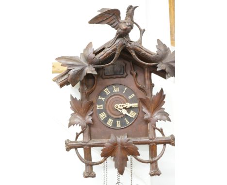 Cuckoo clock, possibly black forest with 3 weights 