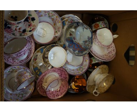 Large collection of cups & saucers, majority Victorian 