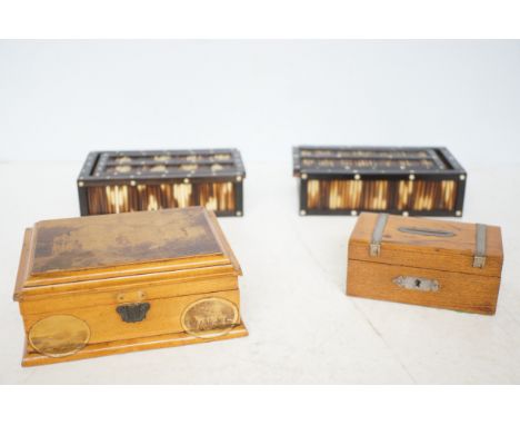 2x Porcupine quill boxes & 2 others 