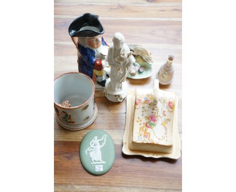 Crown Devon cheese dish & other early ceramics (Frog mug A.F