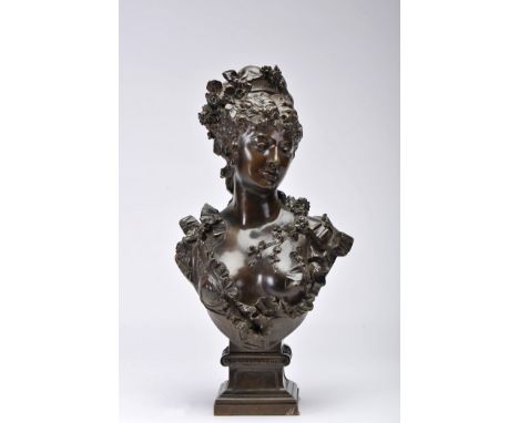 "Flora", bronze sculpture, French, 19th C. (3rd quarter), signs of use, defects and bruises, signed A. CARRIER BELLEUSE - pro