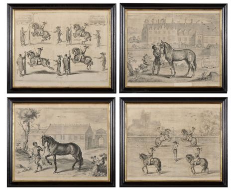 PRINTS- NEWCASTLE, William Cavendish, 1st Duke of.- four engravings from the work “Methode et invention nouvelle de dresser l