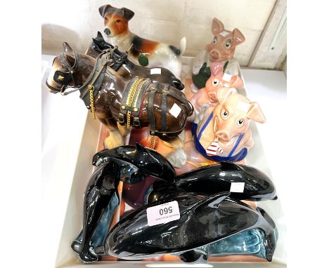 Four graduating Poole leaping dolphins; 3 Wade Nat West pigs; 2 Shirehorses; a large Melba dog 