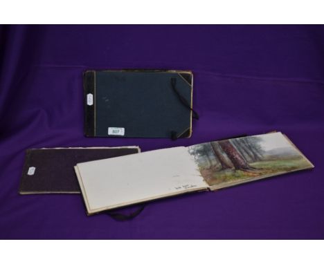 Three early 20th Century artist's sketch pads, all containing amateur watercolour interpretations of Scottish scenes, includi