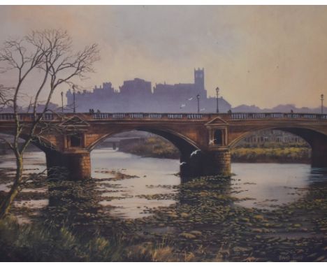 *Local Interest - After David Ward (20th Century, British), a coloured print, 'Lancaster Castle', signed in pencil to the mar