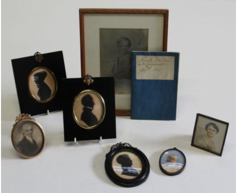 Mid 19th century British School. A portrait of a boy, pencil, framed 15 x 10cm and a small handwritten journal dated 1841 and