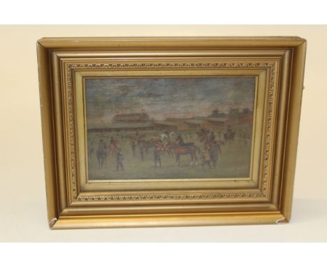 Henry Fredrick Lucas (British 1848-1943) Oil on wooden panel entitled "Preliminary sketch for larger picture" signed HF Lucas