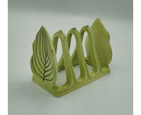 An Art Deco Carltonware green glazed toast rack.  c.1930.  Part of Charles Hansons “Track the Treasure” proceeds going to Can