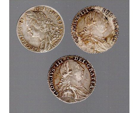 Shillings NVF 1745 lima and 1787 (2) VF